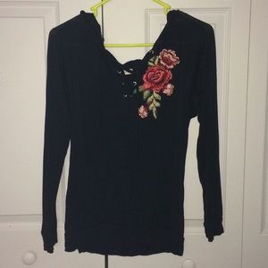 Lightweight rose hoodie